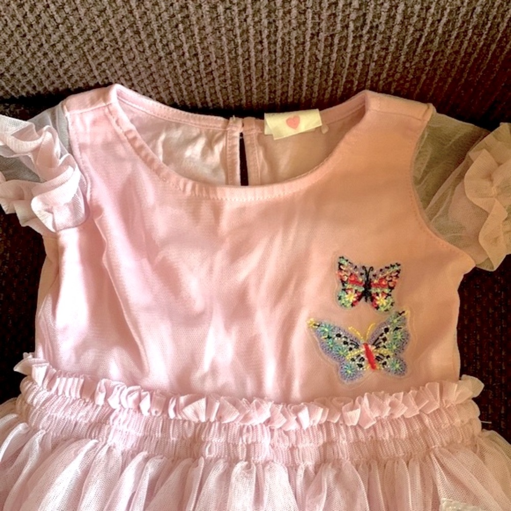 🦋3/$20 Tutus and Tambourines Girls Mesh Butterfly Dress 18 Months - Picture 4 of 7